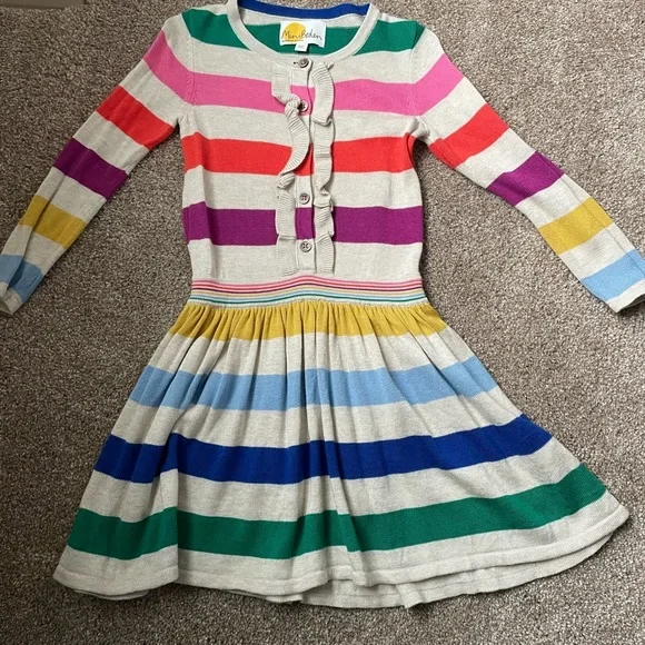 knee length dresses for ladies Mini Boden Red Stripe Dress 11-12 Years – Second Snuggle Preloved main image 1